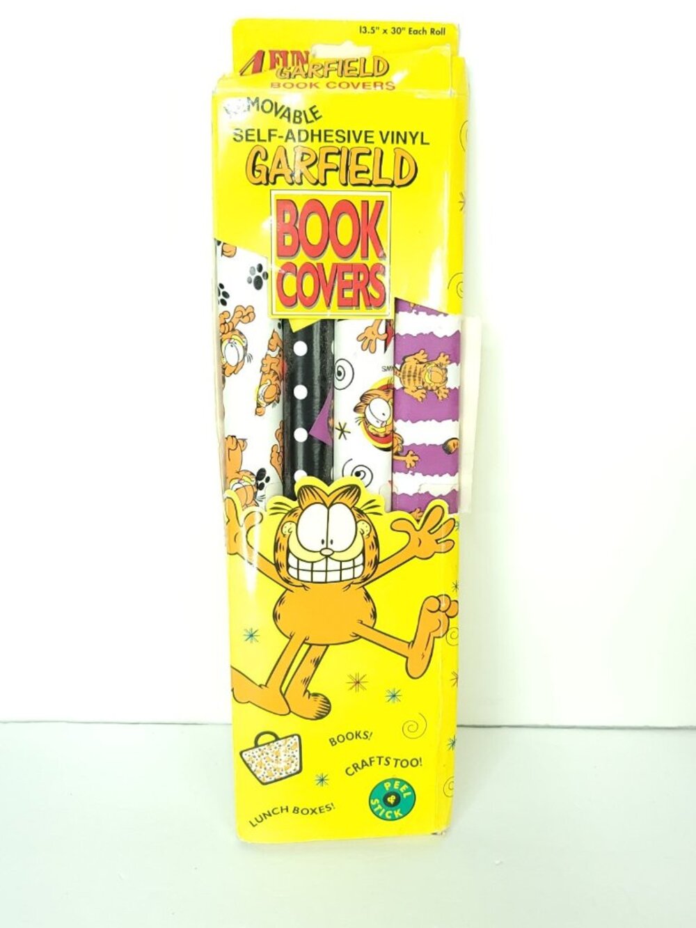 Garfield The Cat Removable Self-adhesive Vinyl Book Shelf Covers 13.5x30 NEW